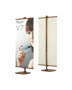 Bamboo Poster Shelf Banner Stand