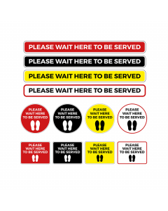 Social Distancing Coronavirus Floor Graphics and Stickers - Please wait here to be served