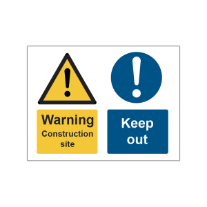 400x300mm Warning Construction Site Keep Out Sign