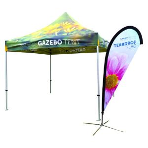 Gazebo Canopy and Teardrop Flag- BUNDLE