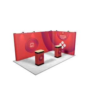 5M x 3M L Shaped Linked Exhibition Stand
