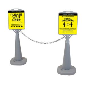 Coronavirus COVID-19 Pedestrian Floor Barrier Signs