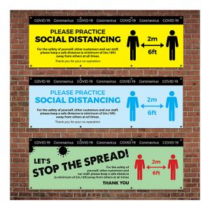 COVID-19 Coronavirus Social Distancing PVC Banners