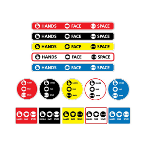 Social Distancing Coronavirus Floor Graphics and Stickers - Hands Face Space