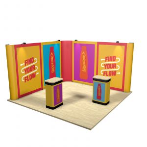 4M x 4M L Shaped Pop Up Exhibition Stand