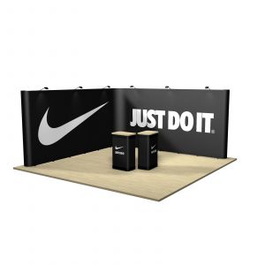 5M x 5M L Shaped Pop Up Exhibition Stand