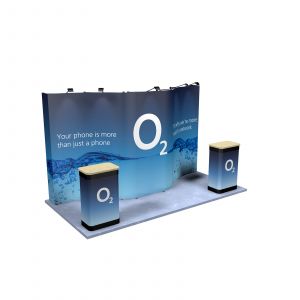 2M x 4M Curved Back Wall Pop Up Exhibition Stand