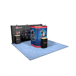 5M x 5M Back Wall with Island Pop Up Exhibition Stand