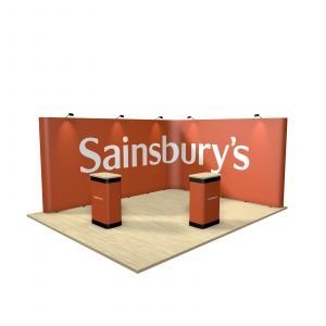 4M x 5M L Shaped Pop Up Exhibition Stand