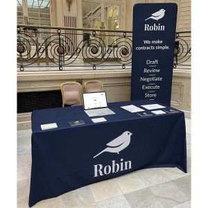 Printed Tablecloth and Formulate Monolith Display Stand