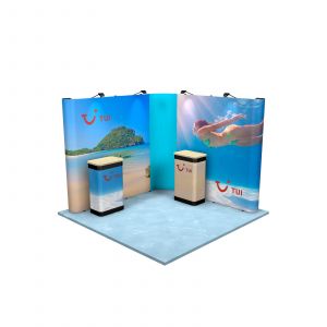 3M x 3M L Shaped Linked Exhibition Stand