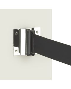 Retractable pedestrian barrier wall mounted receiving bracket