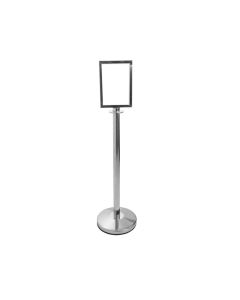 Rope Barrier Post & Base With A4 Sign Holder