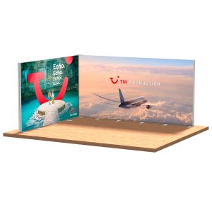 A render of a 5 x 4 m Lightbox display - 2 Wall Variant 