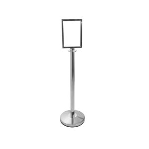 Rope Barrier Post & Base With A4 Sign Holder