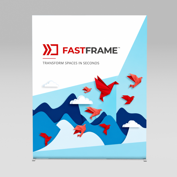 FastFrame 2m x 2m modular exhibition stand with back wall only