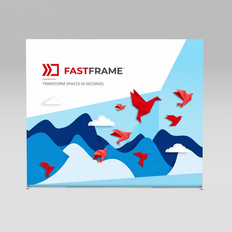FastFrame 3m x 3m exhibition stand with straight back wall