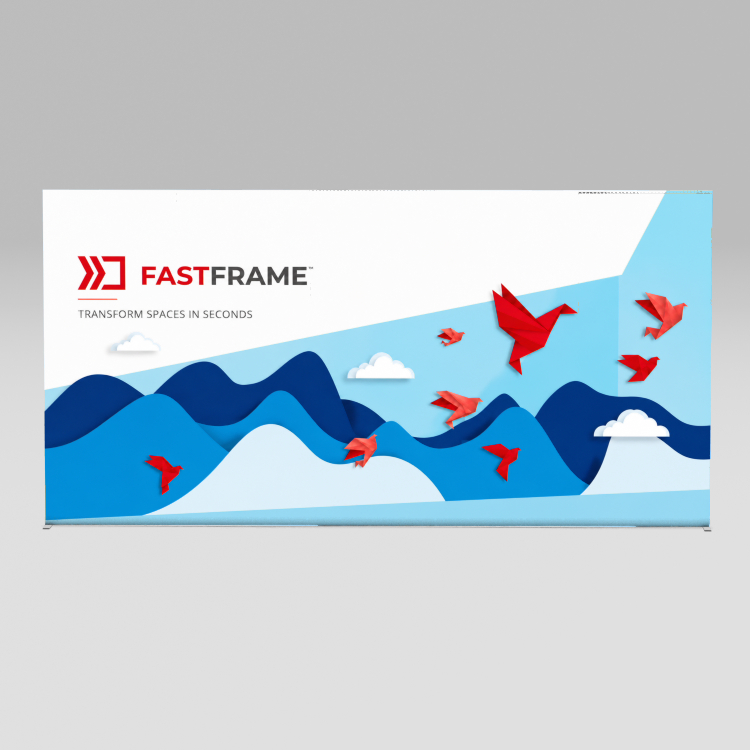FastFrame 5m x 4m exhibition stand – back wall configuration