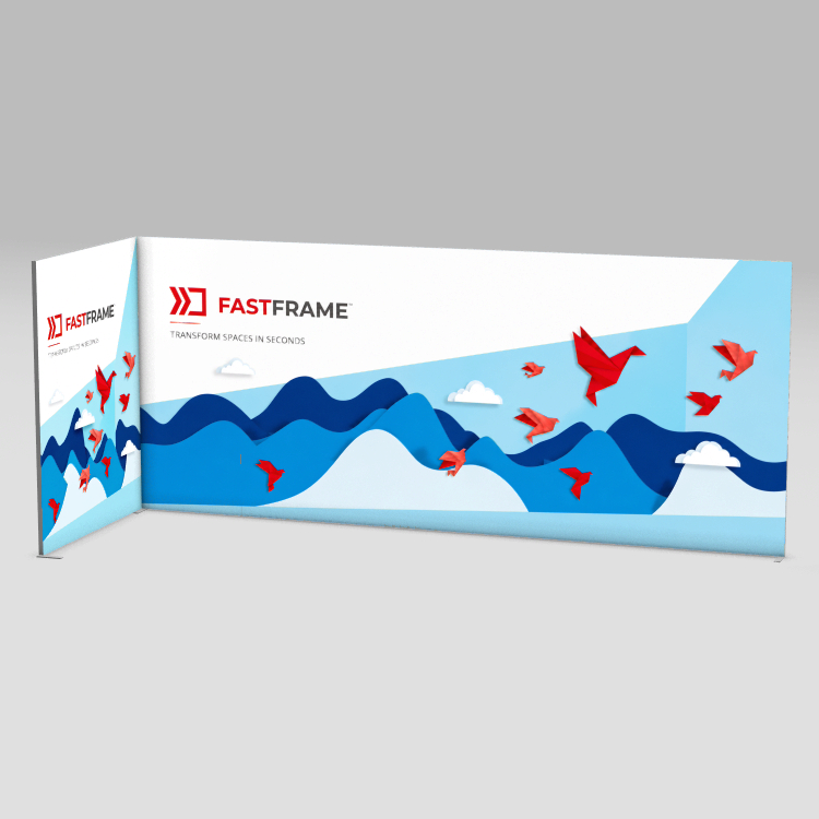FastFrame 6m x 2m exhibition stand – back wall and one side wall