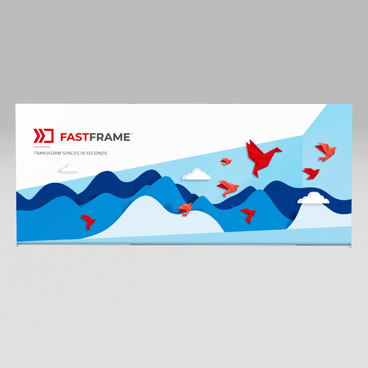 FastFrame 6m x 2m exhibition stand – back wall configuration