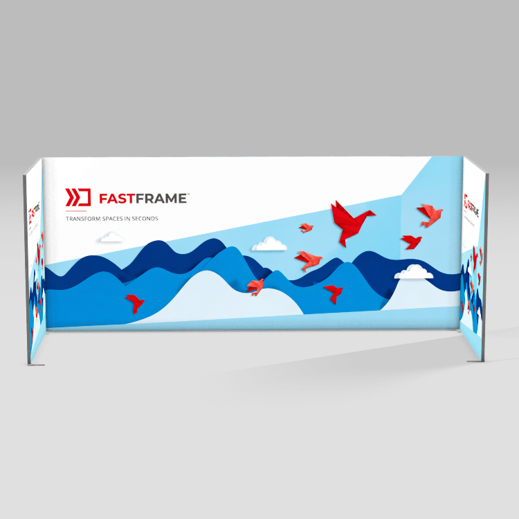FastFrame 6m x 2m exhibition stand – back wall and two side walls