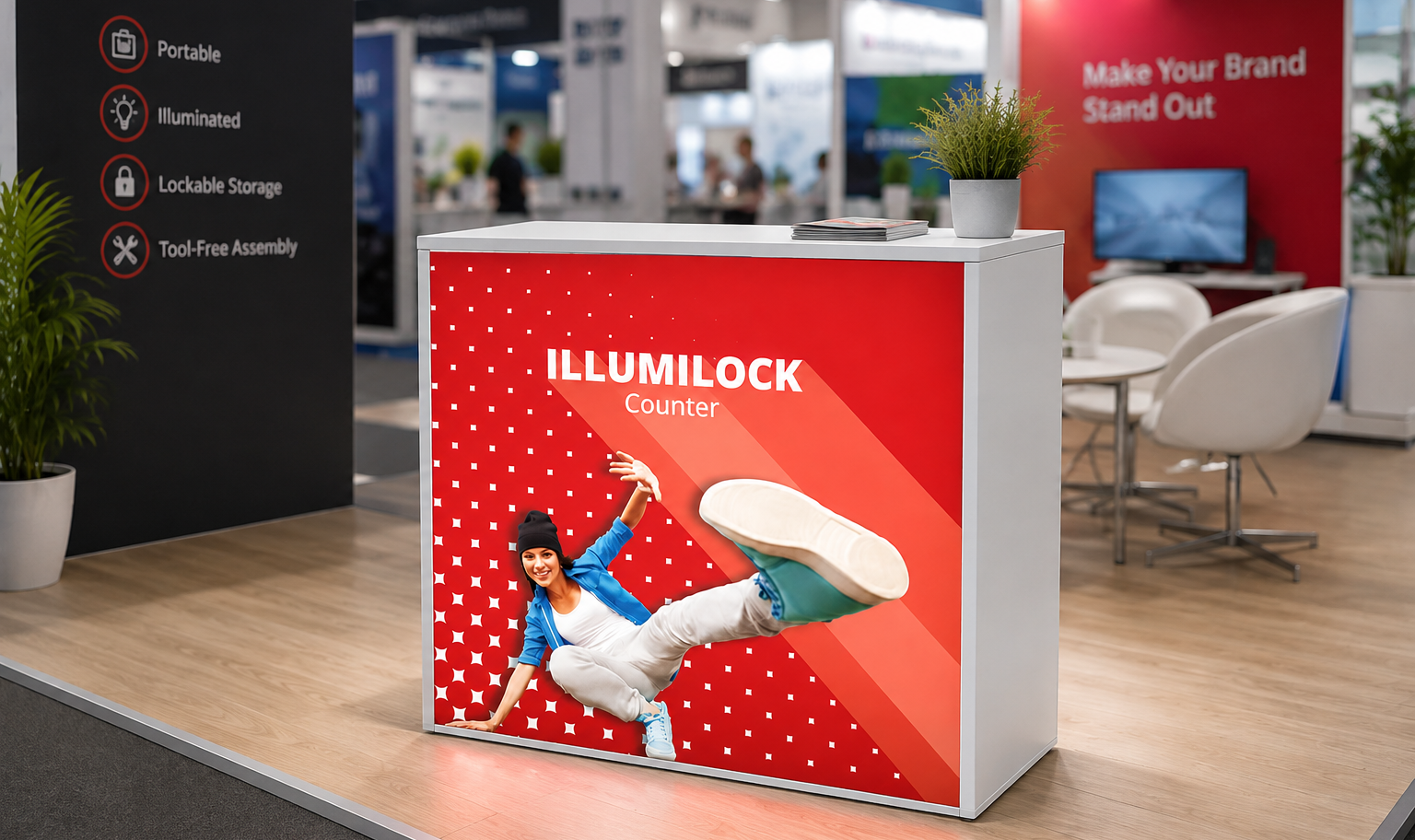 IllumiLOCK illuminated exhibition counter