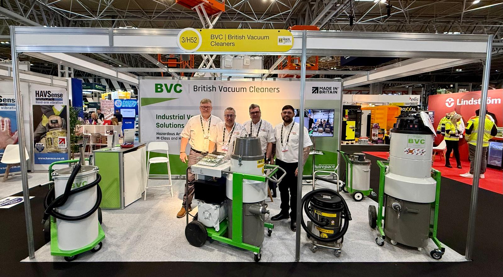 BVC British Vacuum Cleaners exhibition stand with five-panel seamless ShellTex backdrop