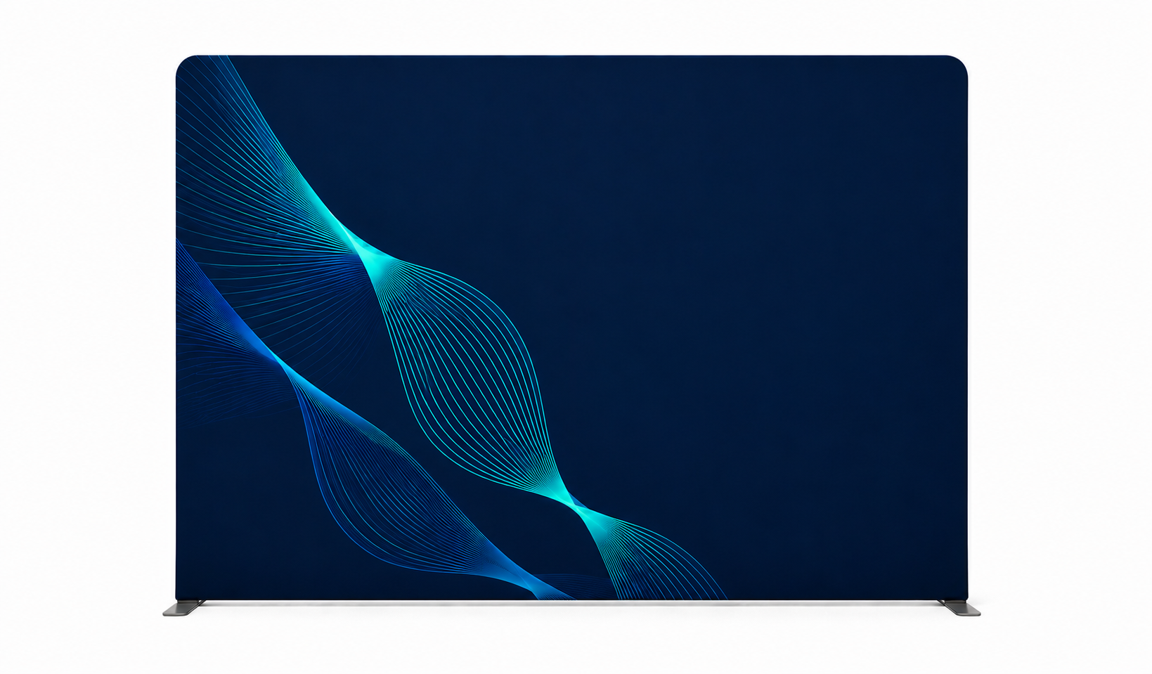 Rear view of TEXStyle Straight Display with simplified background print