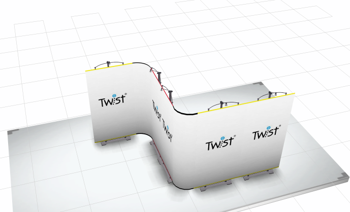 Twist Banner Stand config 1 3D