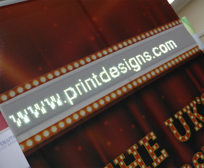Image showing the screen on the LED Scroller Banner from Printdesigns