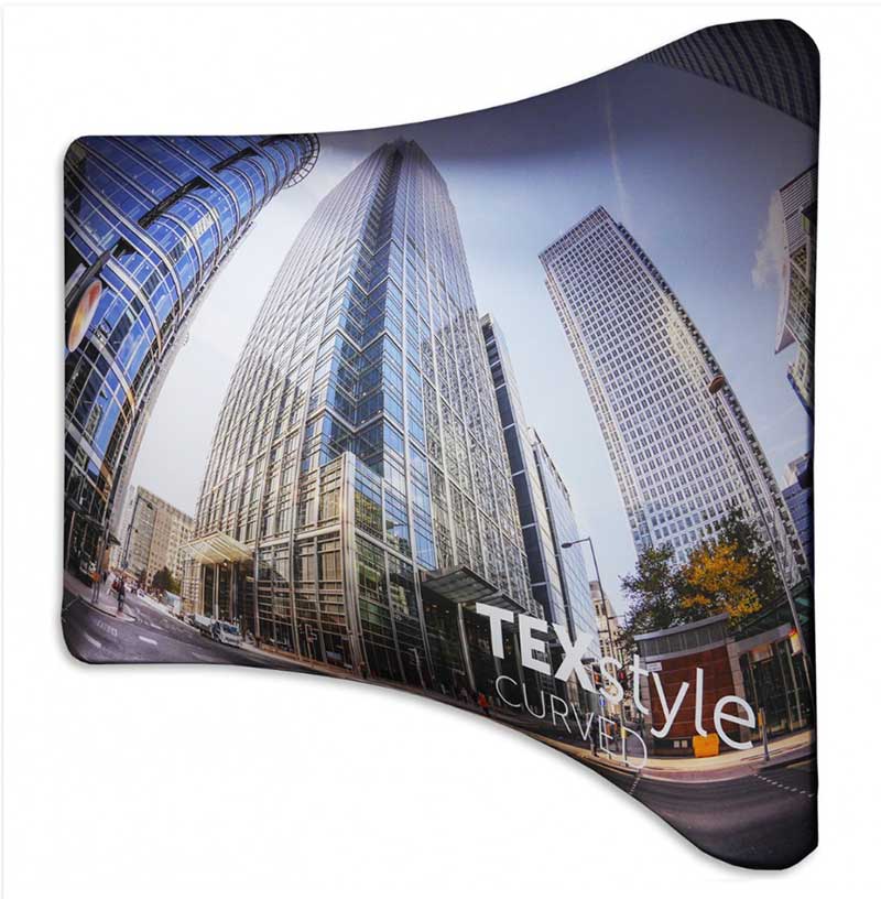 Texstyle curved fabric stand from Printdesigns 