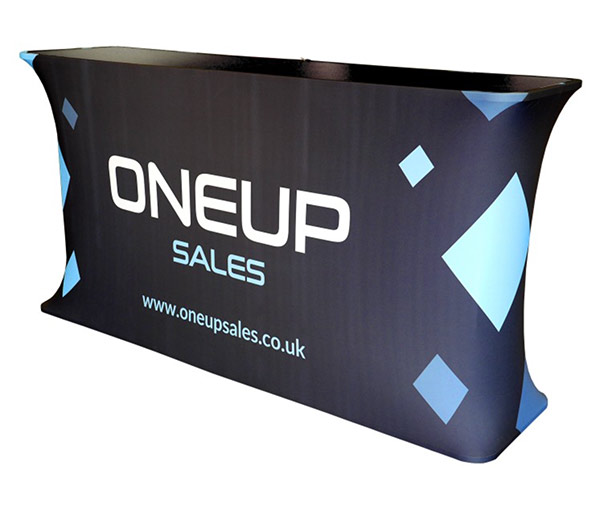 Image of a Pop Up counter used in a blog post about exhibition accessories from Printdesigns 
