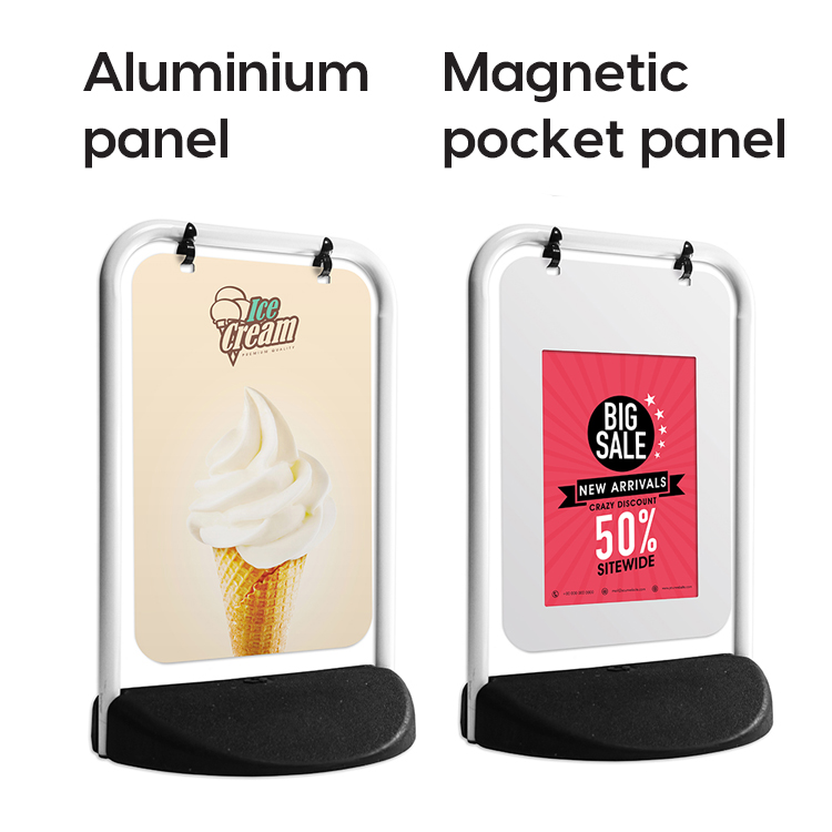 Eco Swinger aluminium panel and magnetic pocket panel options