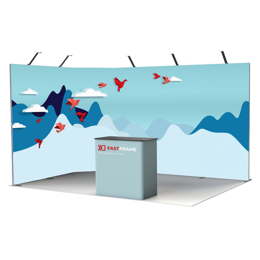 An example of some Fast Frame Displays used to create an exhibition booth