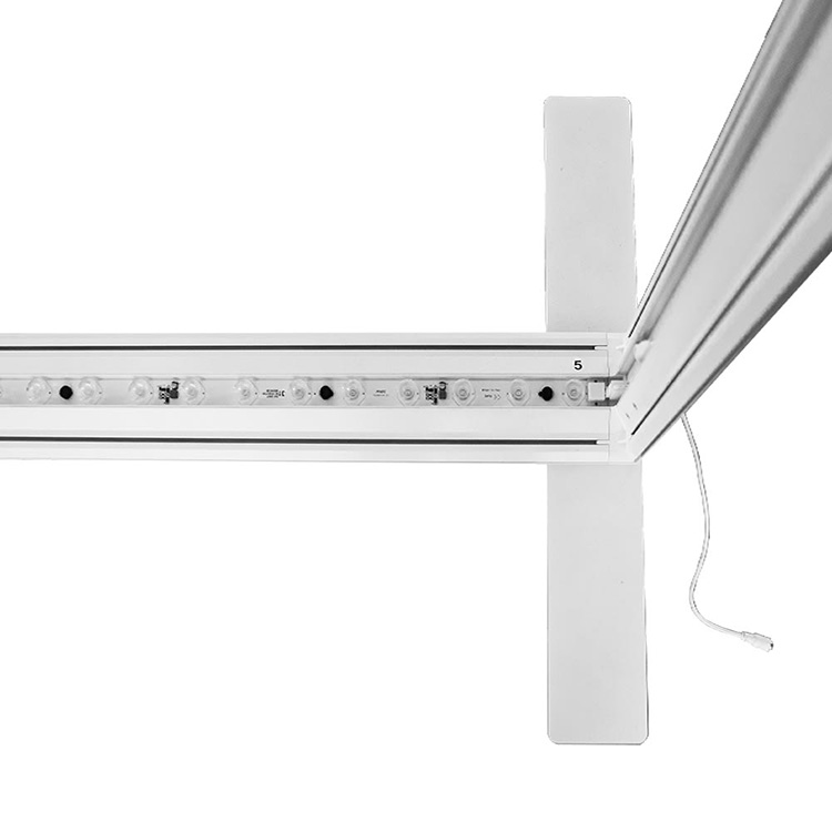 IllumiGo Modular Lightbox 2380mm high - LEDS in frame