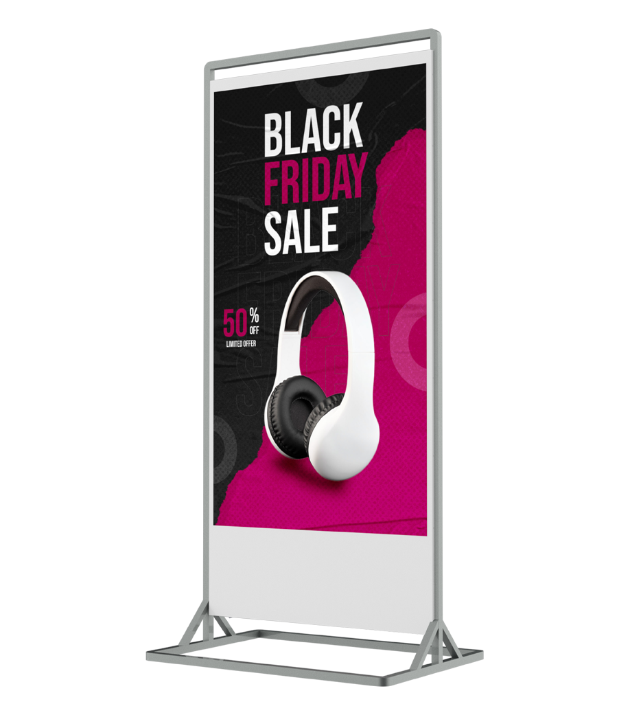Vibrant Hanging Double-Sided Window Displays - Freestanding Version Available