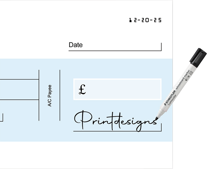 Reusable giant cheque